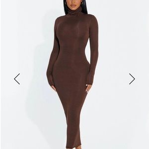 Naked Wardrobe Brown Bodycon Dress